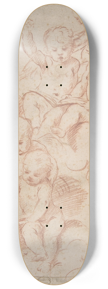 Lorenzo Pasinelli - Winged Putti with Open Music Books 8.25 inch art skate deck
