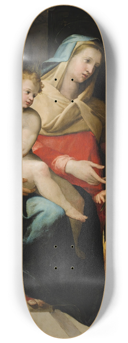 Lorenzo Sabatini - The holy family with Saint Catherine of Alexandria 8.25 inch art skate deck