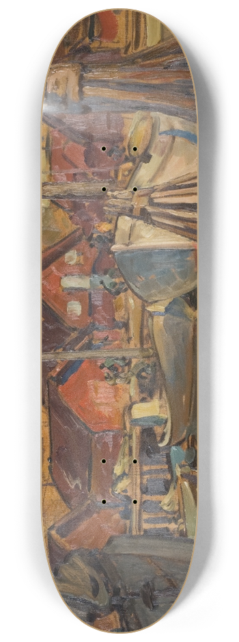 Anna Boberg - A Fishing Harbour. Study from North Norway 8.25 inch art skate deck