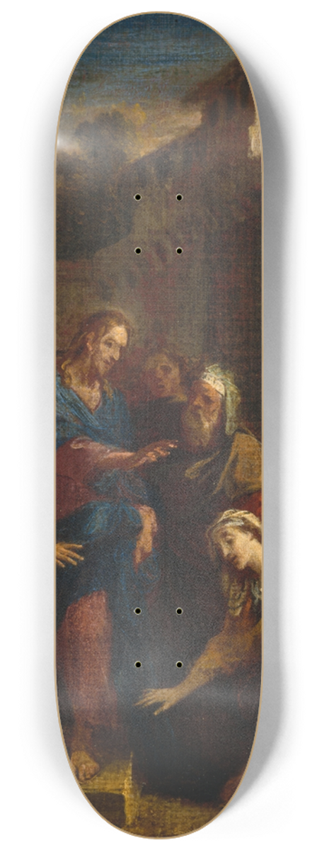 Louis de Boullogne the Younger - Le Christ et lHmorrosse 8.25 inch art skate deck