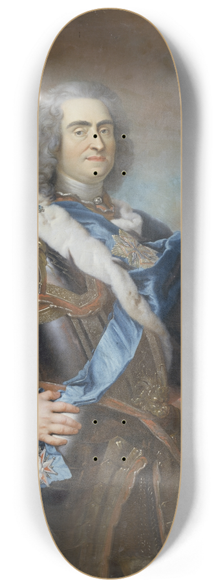 Louis de Silvestre - August II the Strong, 1670-1733, elector of Saxony, king of Poland 8.25 inch art skate deck