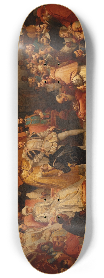 Louis Gallait - The abdication of Emperor Charles V in favor of his son Philip II . At Brussels, 25 October 1555 8.25 inch art skate deck