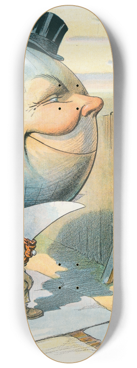 Louis Glackens - The day after. Licked, and the world laughs at you! 8.25 inch art skate deck