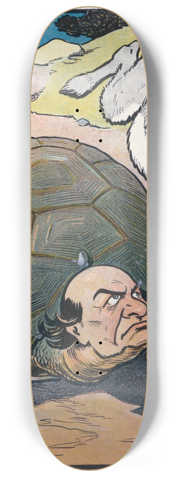 Louis Glackens - The republican hare and the democratic tortoise 8.25 inch art skate deck