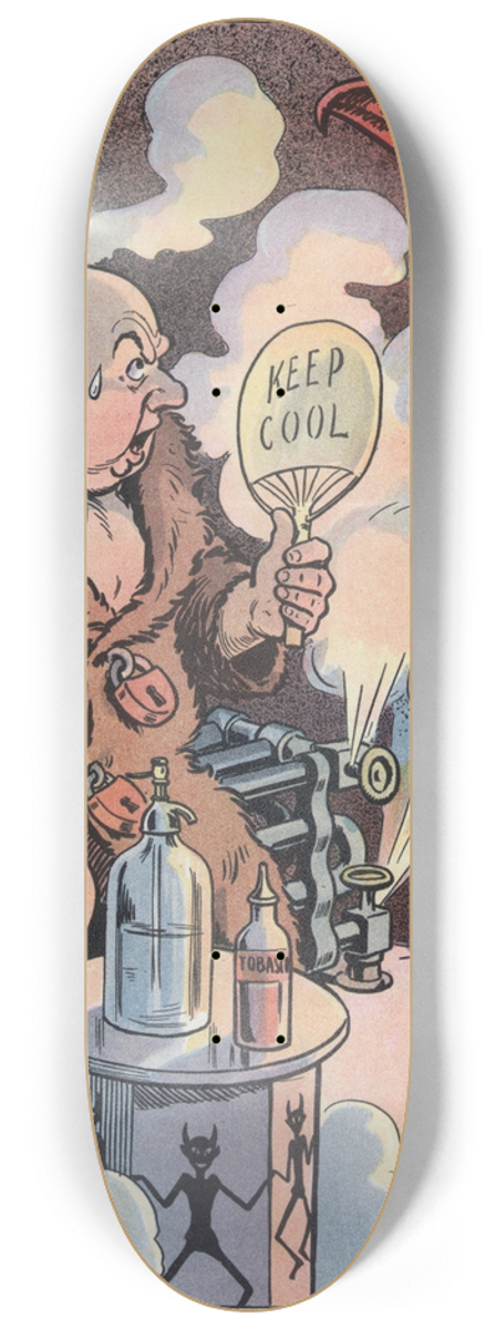 Louis Glackens - When the ice man gets there 8.25 inch art skate deck