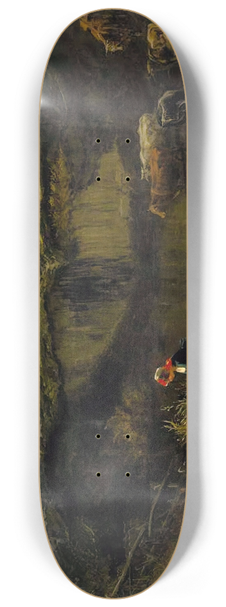 Louis-Godefroy Jadin - View of Montfort lAmaury 8.25 inch art skate deck