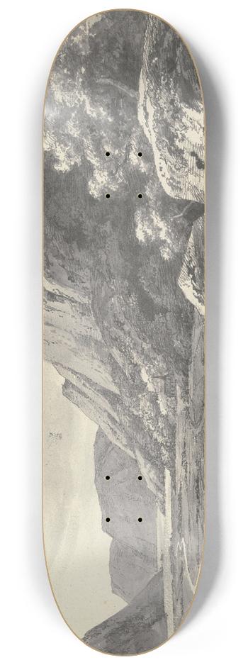 Louis Gurlitt - Flusstal mit Kapelle und Wanderer 8.25 inch art skate deck