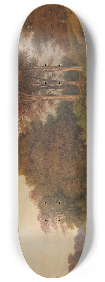 Louis Gurlitt - Sommerlandschaft mit Seeufer 8.25 inch art skate deck