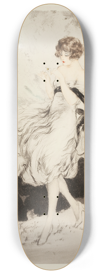 Louis Icart - Lady with a Daisy 8.25 inch art skate deck