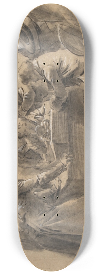 Louis Lopold Boilly - Group of Artists in Jean-Baptiste Isabeys Studio 8.25 inch art skate deck