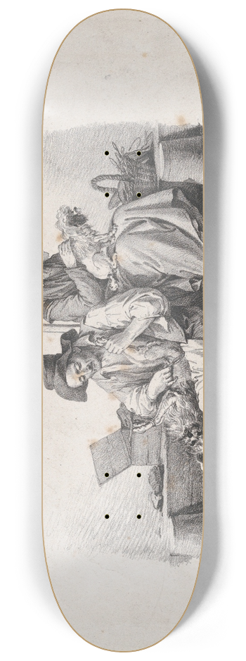 Louis Lopold Boilly - The Dog Shearer 8.25 inch art skate deck