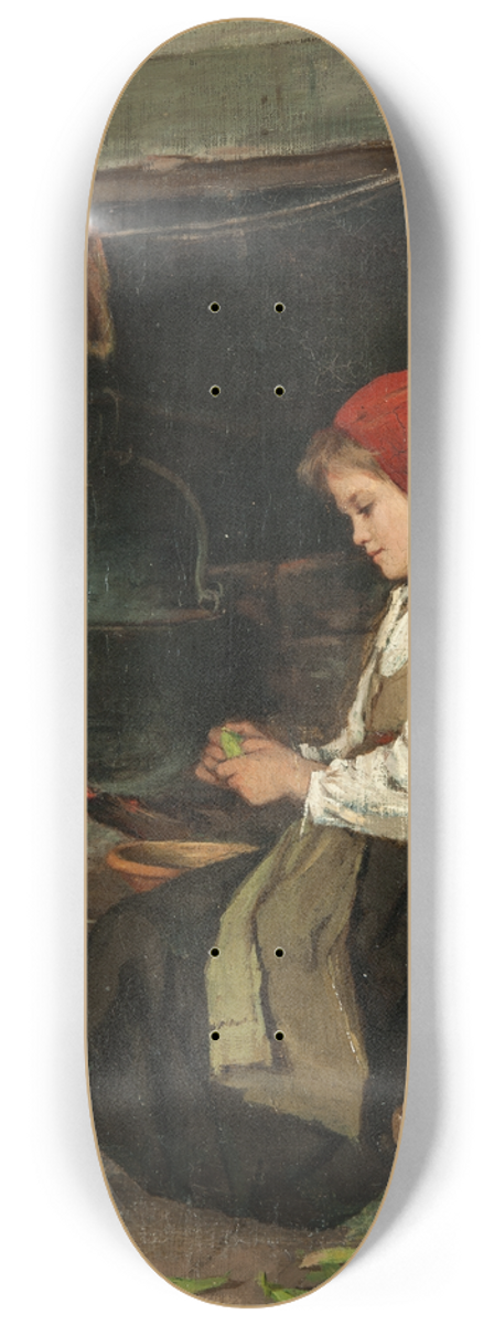 Anna Nordgren - Girl Shelling Peas 8.25 inch art skate deck