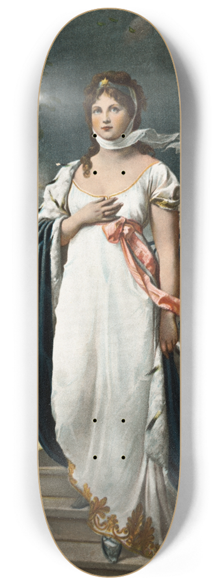 Louis Prang - Woman Descending a Stairway 8.25 inch art skate deck