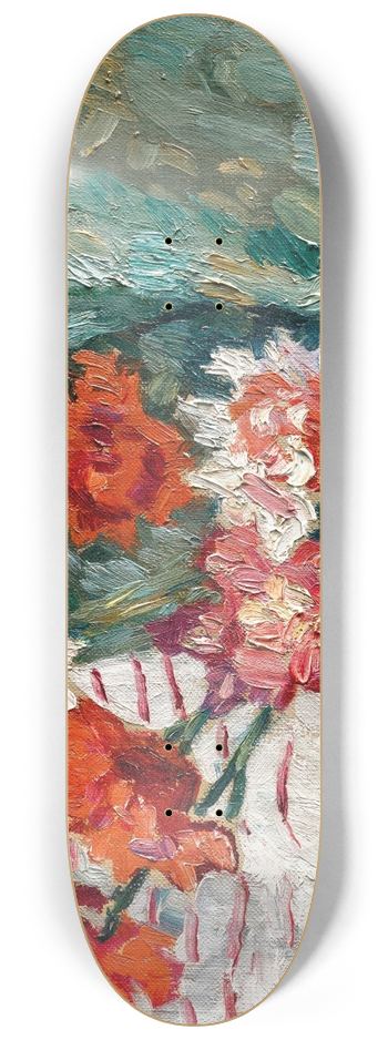 Louis Valtat - Bouquet devant une tenture verte 8.25 inch art skate deck