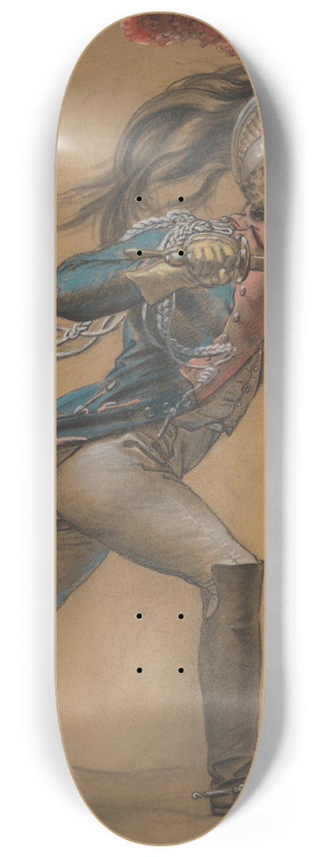Anne Louis Girodet-Trioson - A French Dragoon, Study for The Revolt of Cairo 8.25 inch art skate deck