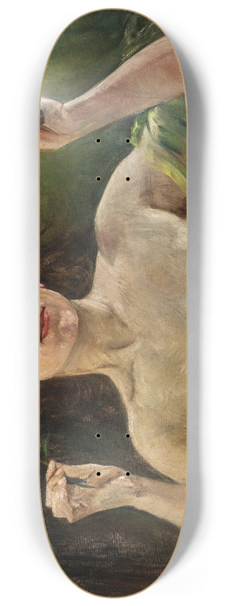 Lovis Corinth - Girl with fan and carnations 8.25 inch art skate deck