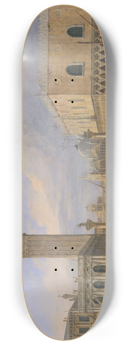 Luca Carlevarijs - The Molo, Venice, from the Bacino di San Marco 8.25 inch art skate deck