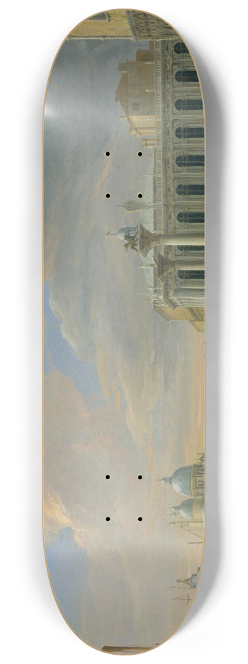 Luca Carlevarijs - The Molo, Venice, Looking West 8.25 inch art skate deck