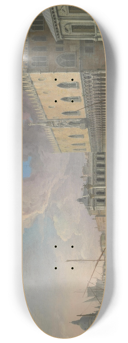 Luca Carlevarijs - View of the Molo, Venice, looking West 8.25 inch art skate deck