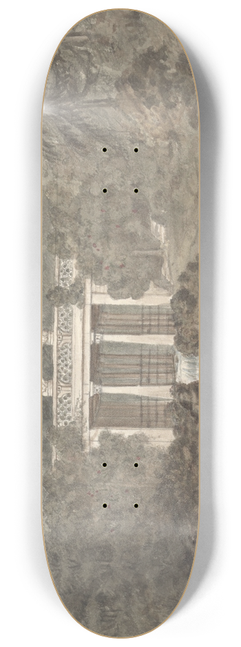 Anne Rushout - Indian Bridge, Lower Thornery, Sezincote 8.25 inch art skate deck