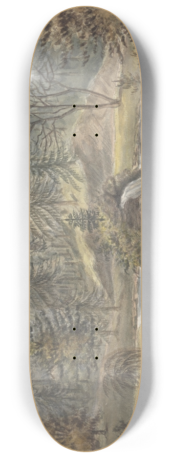 Anne Rushout - Pool and Falls, Thornery, Sezincote 8.25 inch art skate deck