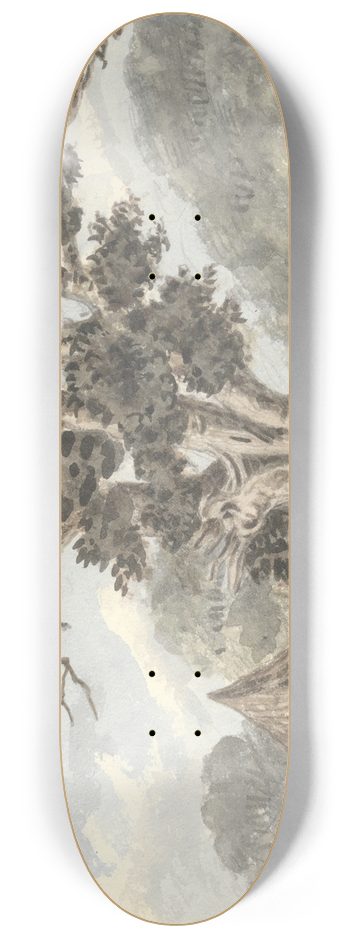 Anne Rushout - Queen Elizabeths Oak near Finborough Hall July 31, 1824 8.25 inch art skate deck