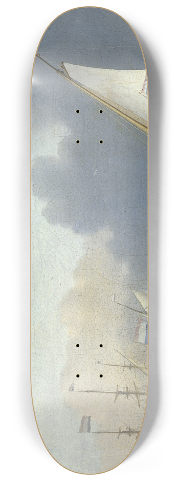 Ludolf Bakhuysen - Rough Sea with a Dutch Yacht 8.25 inch art skate deck