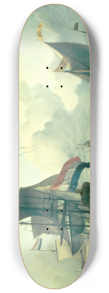 Ludolf Bakhuysen - The Dutch Man-of-War De Gouden Leeuw on the River Y near Amsterdam 8.25 inch art skate deck