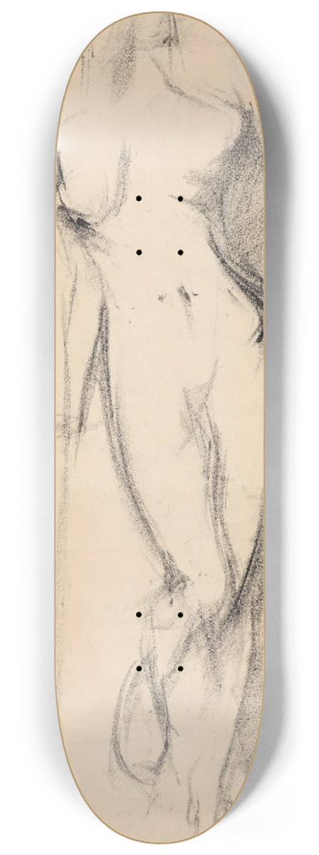 Ludvig Karsten - Stende kvinneakt 8.25 inch art skate deck