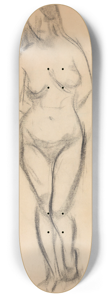Ludvig Karsten - Stende kvinneakt 8.25 inch art skate deck