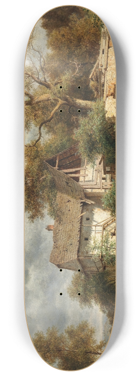 Ludwig Halauska - A Dilapidated Farmyard in the Laabach Valley near Kaumberg 8.25 inch art skate deck