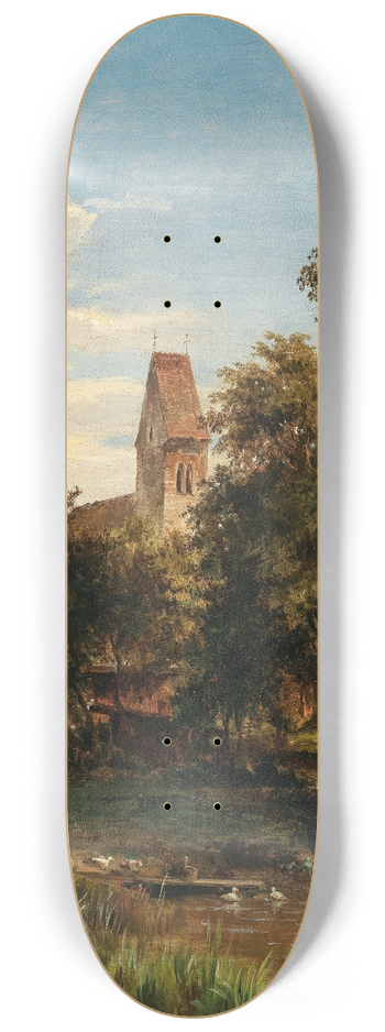 Ludwig Halauska - A Scene in the Lower Inn Valley 8.25 inch art skate deck