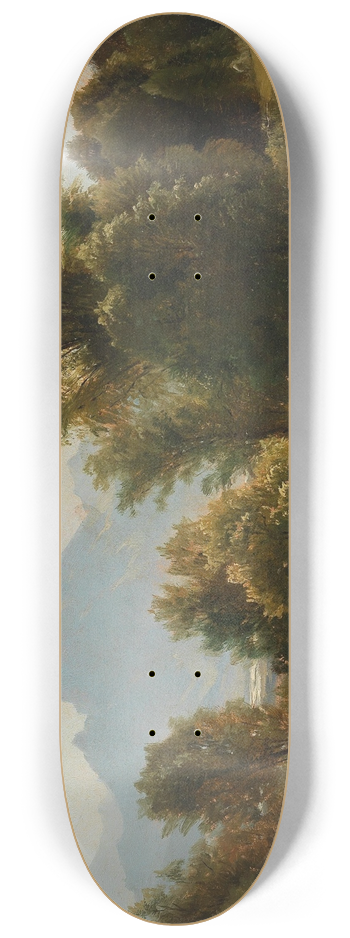 Ludwig Halauska - Scene with Trees near Brannenberg, Bavaria 8.25 inch art skate deck