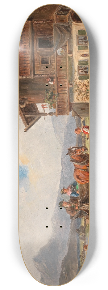 Ludwig Mller-Cornelius - Labung vor dem Bauernhaus am See 8.25 inch art skate deck