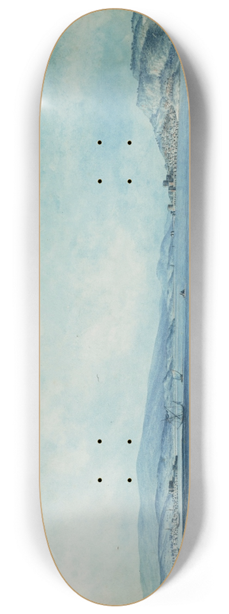 Luigi Mayer - View of the Dardanelles 8.25 inch art skate deck