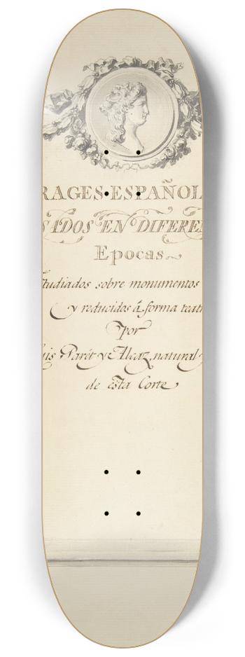 Luis Paret y Alczar - Design for a Title Page 8.25 inch art skate deck