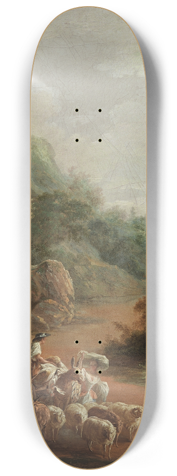 Luis Paret y Alczar - Scene with Villagers (fragment) 8.25 inch art skate deck