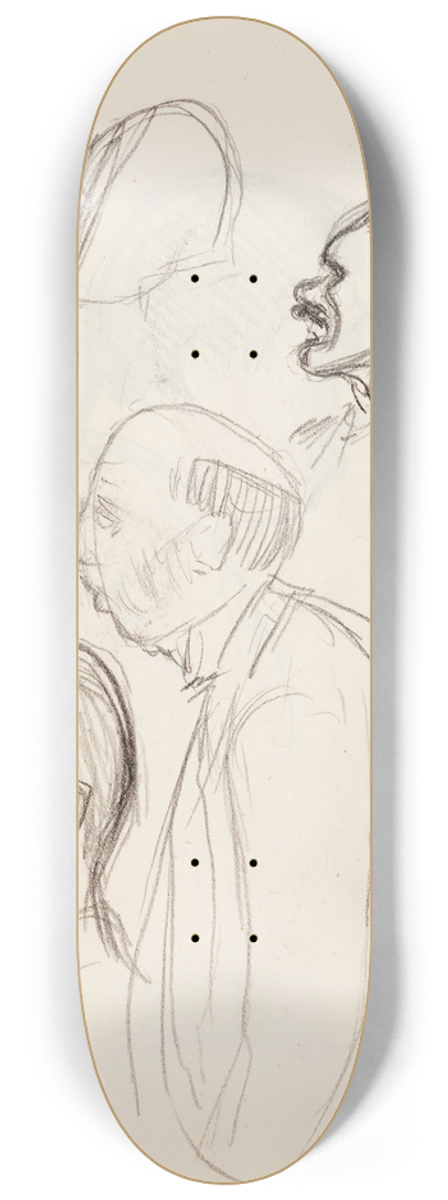 Magnus Enckell - Portraits of Men, Sketch 8.25 inch art skate deck