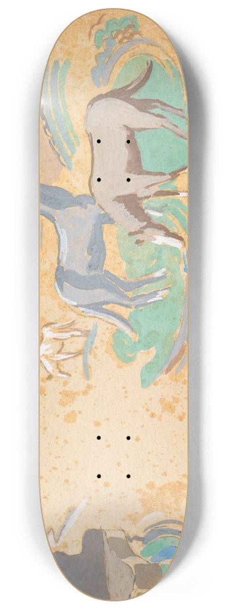 Mainie Jellett - The River Shannon Development and Horses Grazing 8.25 inch art skate deck
