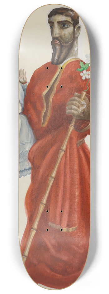 Majel G. Claflin - Carved and Painted Santo  San Jose 8.25 inch art skate deck