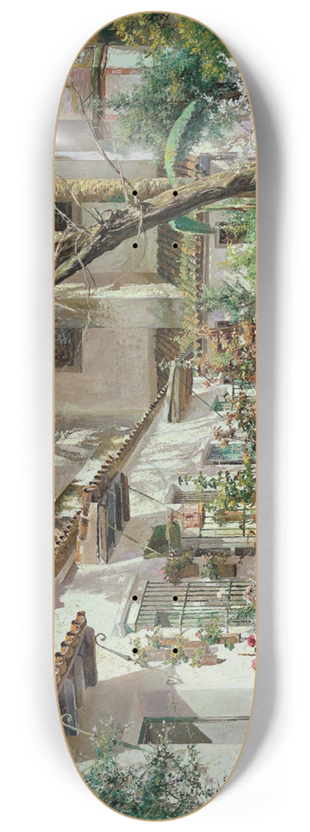 Manuel Garca y Rodrguez - First Atrium of Santa Paula Convent, Seville 8.25 inch art skate deck