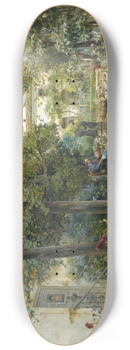 Manuel Garca y Rodrguez - Garden In Seville 8.25 inch art skate deck