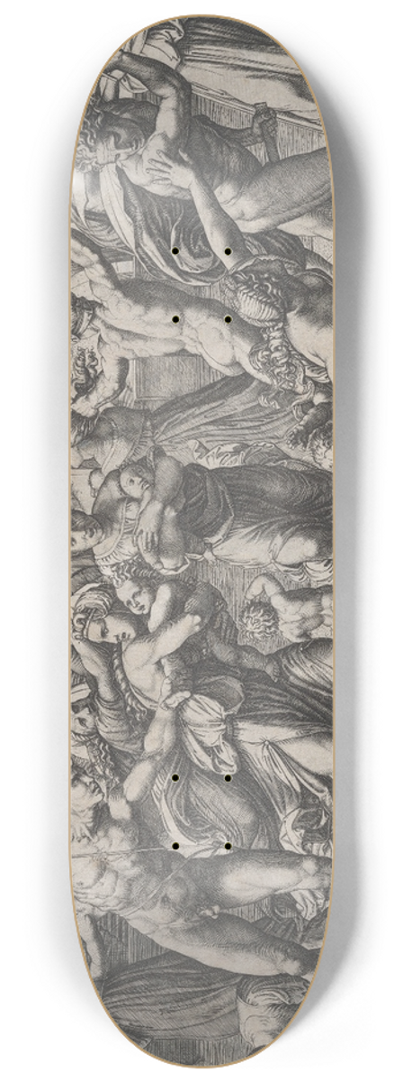 Marcantonio Raimondi - The Massacre of the Innocents 8.25 inch art skate deck