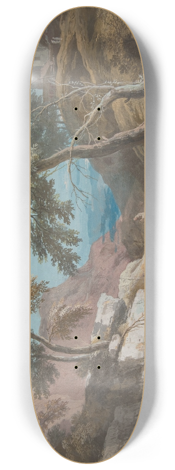 Marco Ricci - Mountainous Landscape with Hermits 8.25 inch art skate deck