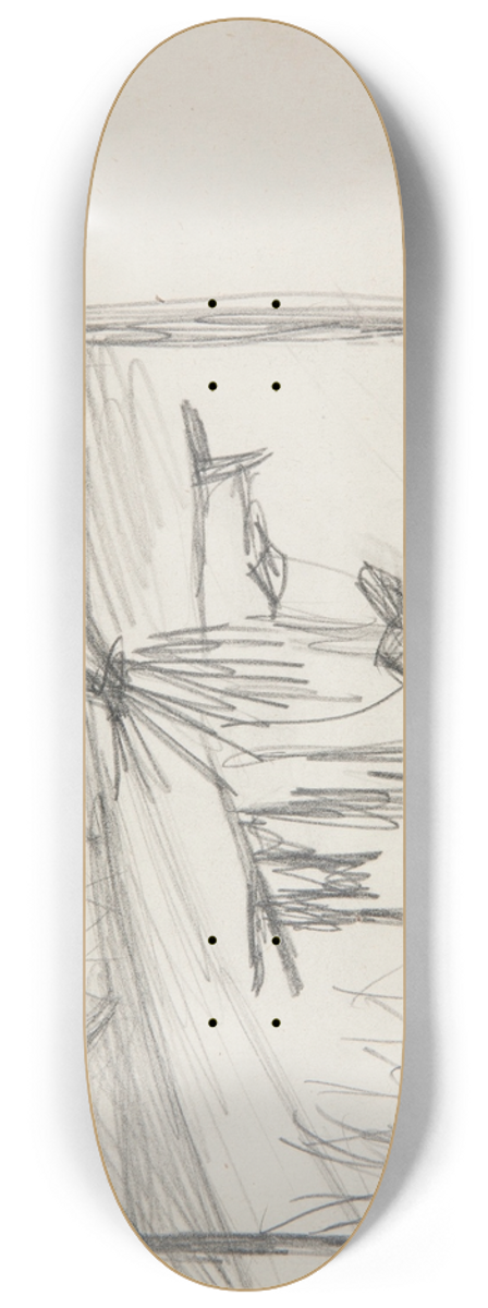 Marian Kopf - Strach  szkic do obrazu. 8.25 inch art skate deck