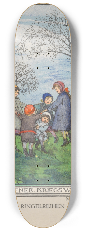 Marianne Hitschmann-Steinberger - Aus der Wiener Kriegswaldschule, Kriegspostkarte 8.25 inch art skate deck