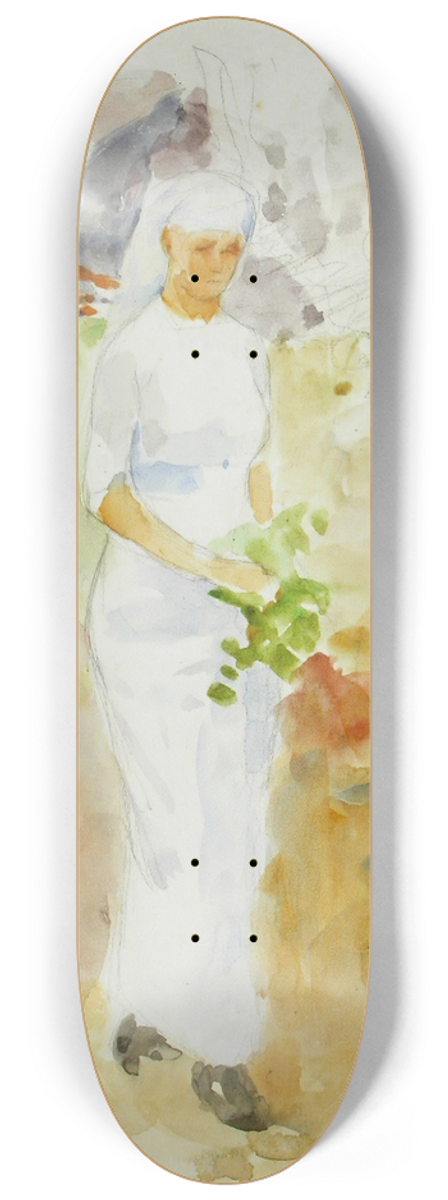 Maria Wiik - Woman in the garden 8.25 inch art skate deck