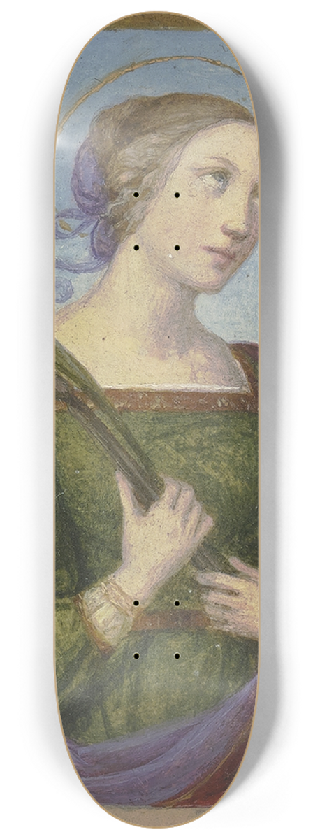 Marie Ellenrieder - Brustbild einer Heiligen mit Palme 8.25 inch art skate deck