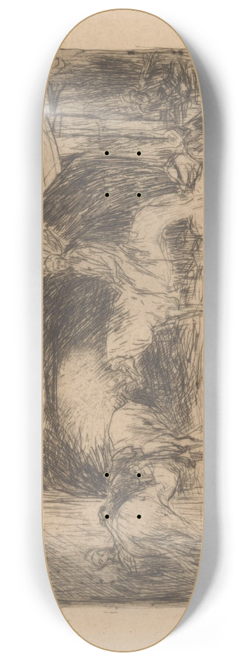 Marius Bauer - Bazaar in Smyrna. 8.25 inch art skate deck