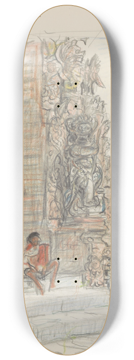 Marius Bauer - Figuren op een tempeltrap 8.25 inch art skate deck